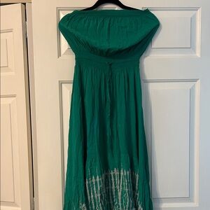 For Cynthia Teal Off-Shoulder Swim Coverup